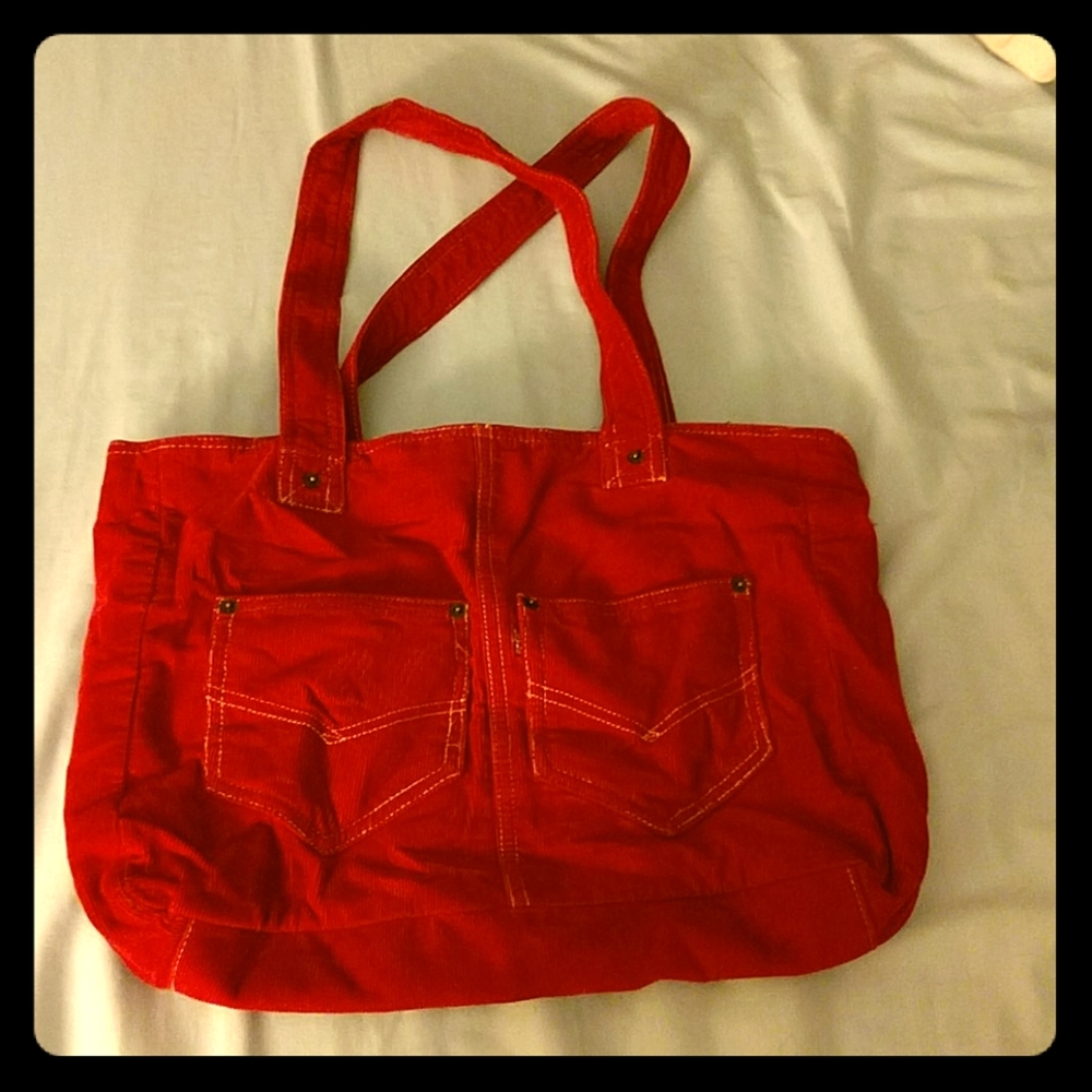 Cute red Levi's courduroy tote bag